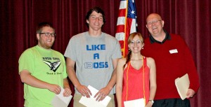 Scholarship recipients and foundation president, Scott Friday